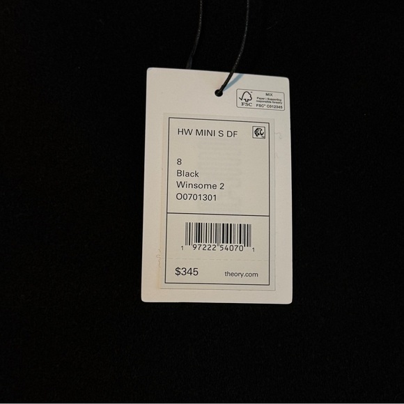 NEW Theory  High-Waist Mini Skirt in Double-Face Wool-Cashmere Black - Picture 16 of 16